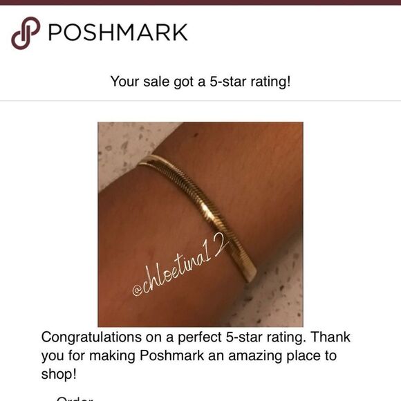 Gold over Sterling Herringbone chain Bracelet - Picture 8 of 10